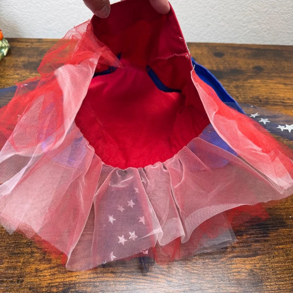 Bootique Superhero Girl Dog Costume Size Medium Tutu Cape Stars Halloween